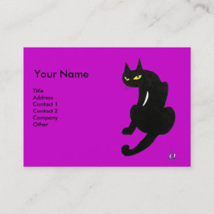 Carte De Visite CHAT NOIR, Violet Violet Fuchsia