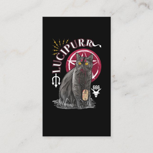 Carte De Visite Chat Occulte Kitten Gothique Animal Satan (Devant)