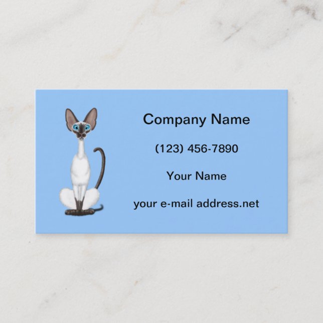 Carte De Visite Chat siamois (Devant)