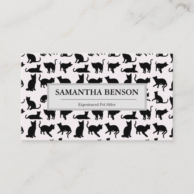 Carte De Visite Chat Silhouette pour animaux de compagnie  (Devant)