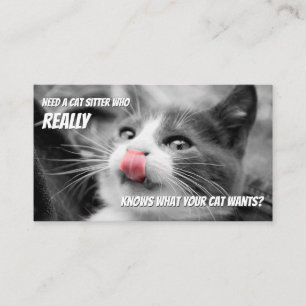 Carte De Visite Chat sitters drôle soin chat service de soins pour
