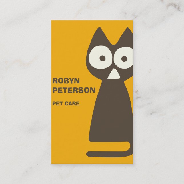 Carte De Visite Chat symbolique de triangle Brown d'orange (Devant)