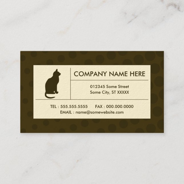 Carte De Visite chat tramé (Devant)