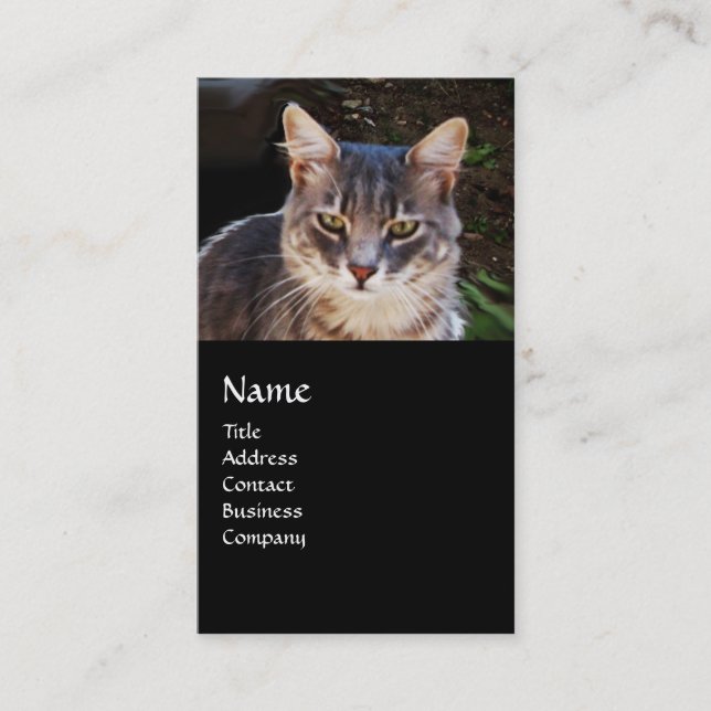 CARTE DE VISITE CHAT TURQUE MONOGRAMME (Devant)
