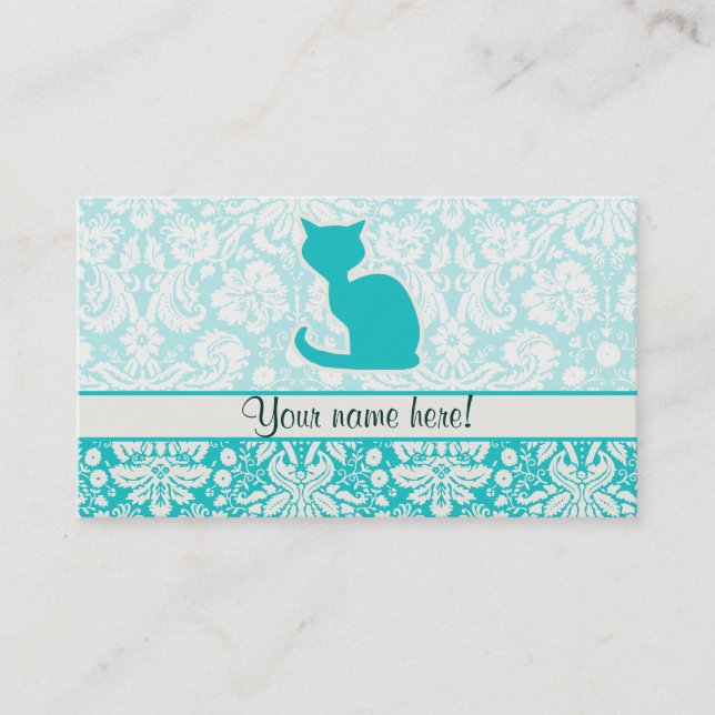 Carte De Visite Chat turquoise (Devant)