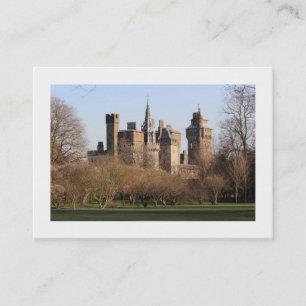 Carte De Visite Château de Cardiff début printemps (bordé)