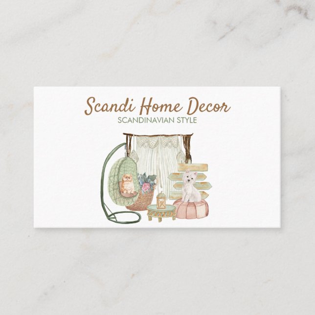 Carte De Visite Chateau de déco scandinave Chien nordique Nouvelle (Devant)