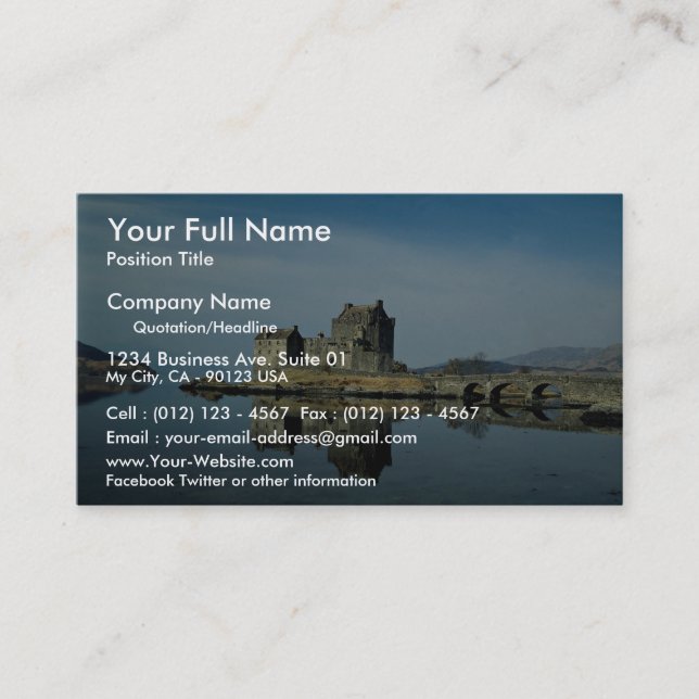 Carte De Visite Château d'Eileen Donan, Kyle de Lochalsh, Ecosse (Devant)