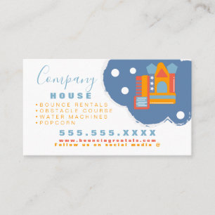 Carte De Visite Chateau gonflable Jump House Bounce Party Rentatio