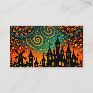 Carte De Visite Château Silhouette Nuit Mystique