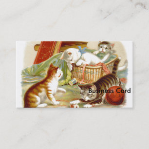 Carte De Visite Chatons dans un jeu de panier
