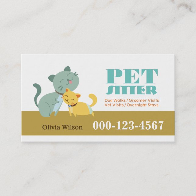 Carte De Visite Chats adorables Service de pose pour animaux (Devant)