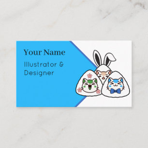 Carte De Visite Chats Bunni Onigiri - Kawaii Sakura Printemps