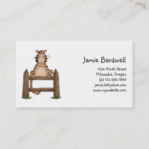 Carte De Visite Chats de Kitty · Chat tigré sur la barrière