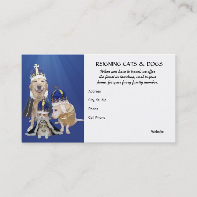 Carte De Visite Chats et chiens régnants (Devant)