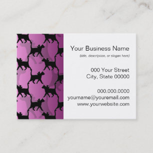 Carte De Visite Chats noirs sur rose