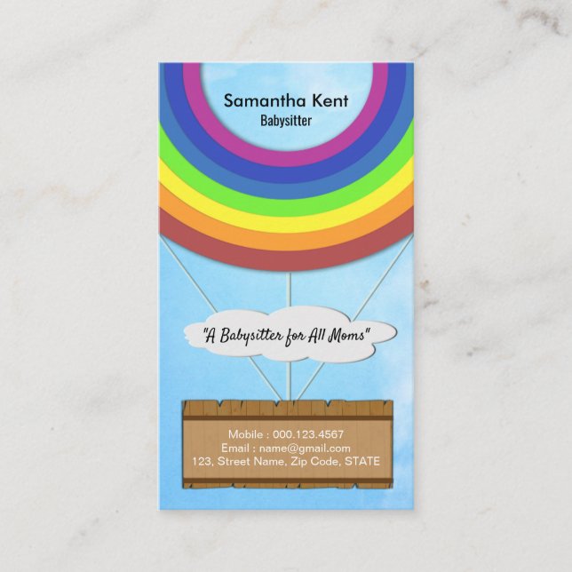 Carte de visite chaud créatif de bonne d'enfants (Devant)