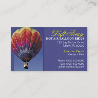 Carte de visite chaud de ballon à air