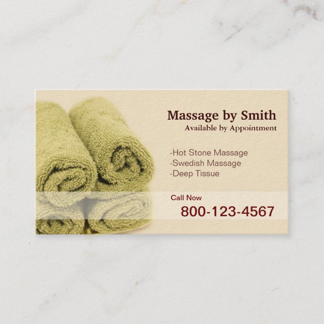 Carte de visite chaud de thérapie de massage de (Devant)