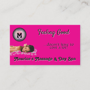 Carte De Visite Chaud Rose Massage Jour Spa Logo Professionnel