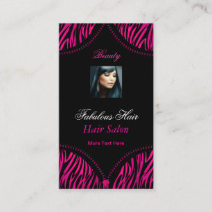 Carte De Visite Chaud rose noir 2 ZEBRA Plier sur cheveux de beaut