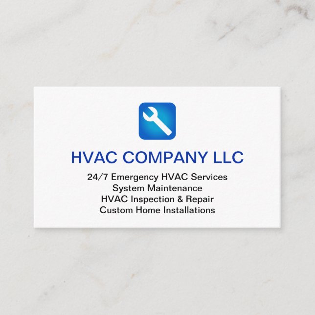 Carte De Visite (Chauffage CA, Cool HV) Logo personnalisé et CVC p (Devant)