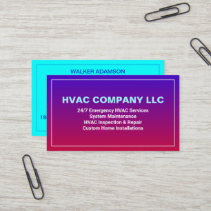 Carte De Visite (Chauffage CA, Cool HV) Professionnel moderne