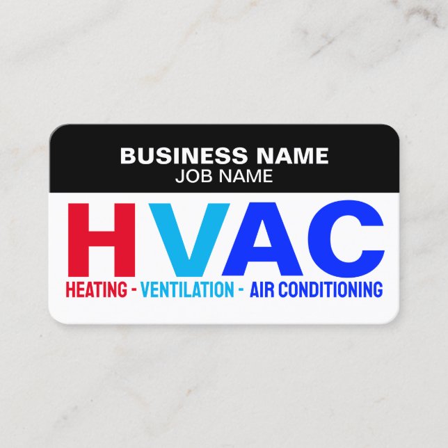 Carte De Visite Chauffage et climatisation Refroidissement HVAC (Devant)