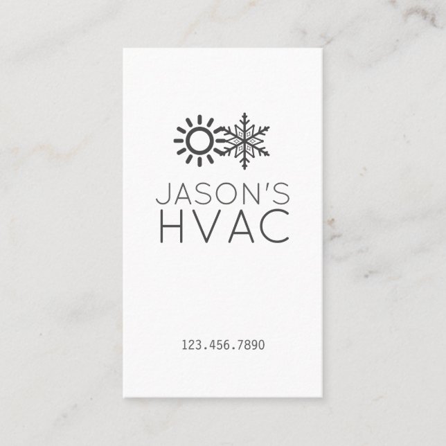 Carte De Visite Chauffage et refroidissement CA moderne HVAC (Devant)