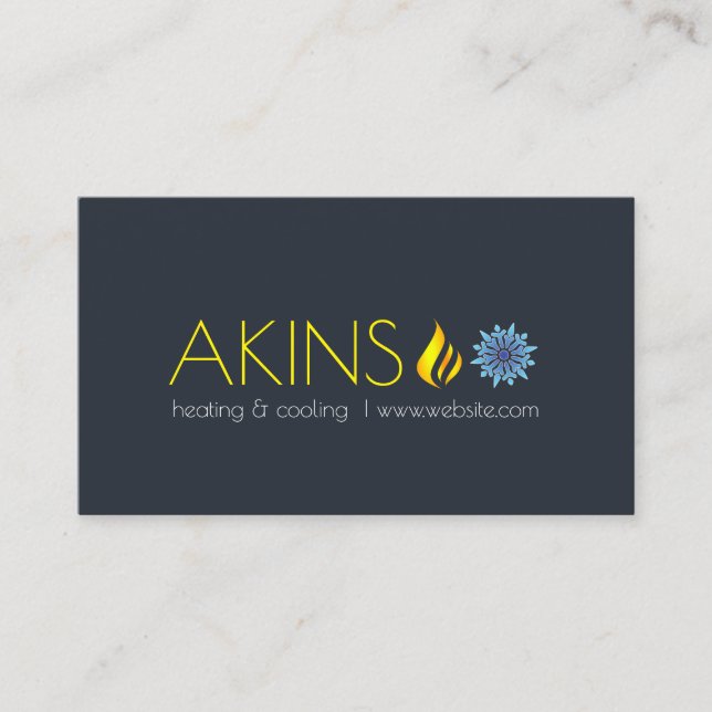 Carte De Visite Chauffage et refroidissement , Climatisation HVAC (Devant)
