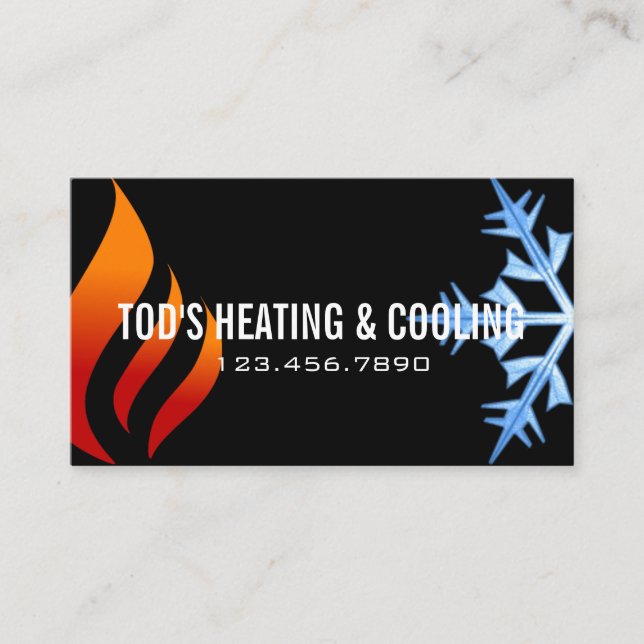 Carte De Visite Chauffage et refroidissement, Climatisation HVAC (Devant)