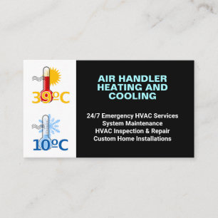 Carte De Visite Chauffage et refroidissement, HVAC professionnel s