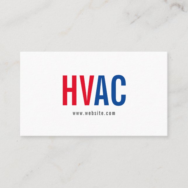 Carte De Visite Chauffage & Refroidissement , Climatisation HVAC B (Devant)