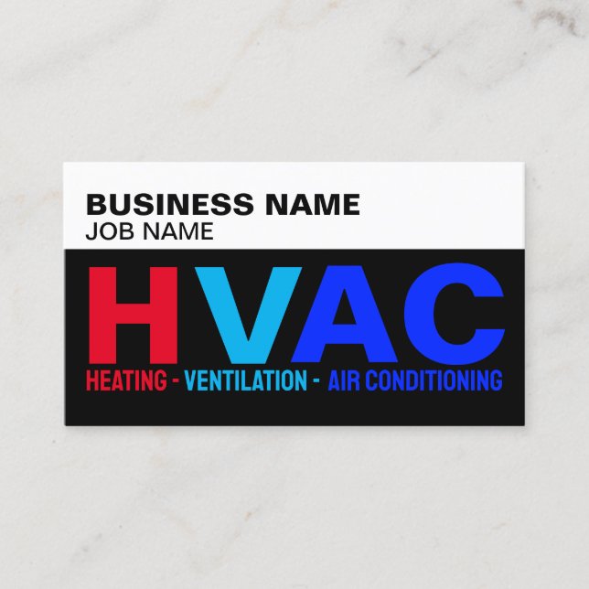 Carte De Visite Chauffage ventilation Climatisation, HVAC moderne (Devant)