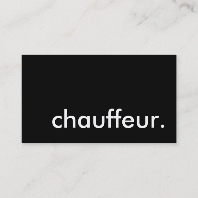 Carte De Visite chauffeur. (Devant)