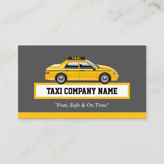 Carte De Visite Chauffeur Casquette autorisé - Taxi Jaune (Devant)