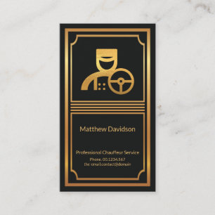 Carte De Visite Chauffeur Chauffeur privé cadre Gold Frame élégant