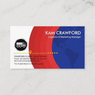 Carte De Visite Chauffeur de logistique de camions en argent Red G
