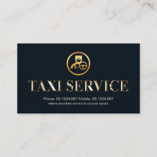 Carte De Visite Chauffeur de signalisation métallique Shiny Gold T