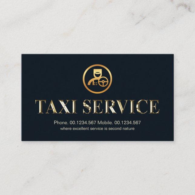 Carte De Visite Chauffeur de signalisation métallique Shiny Gold T (Devant)