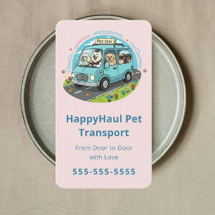 Carte De Visite Chauffeur de Taxi Animalier Professionnel