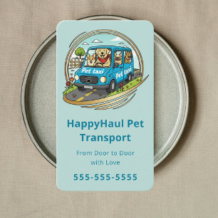 Carte De Visite Chauffeur de Taxi Animalier Professionnel pour Ani