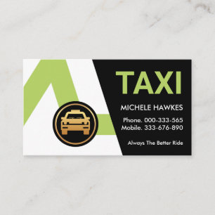 Carte De Visite Chauffeur de taxi créatif vert Routes