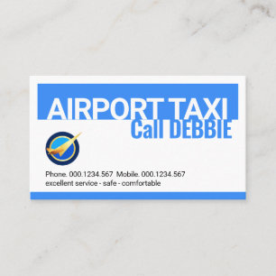 Carte De Visite Chauffeur de Taxi de l'Aéroport Blue Skies