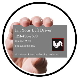 Carte De Visite Chauffeur de taxi en partage de Rideshare Moderne 