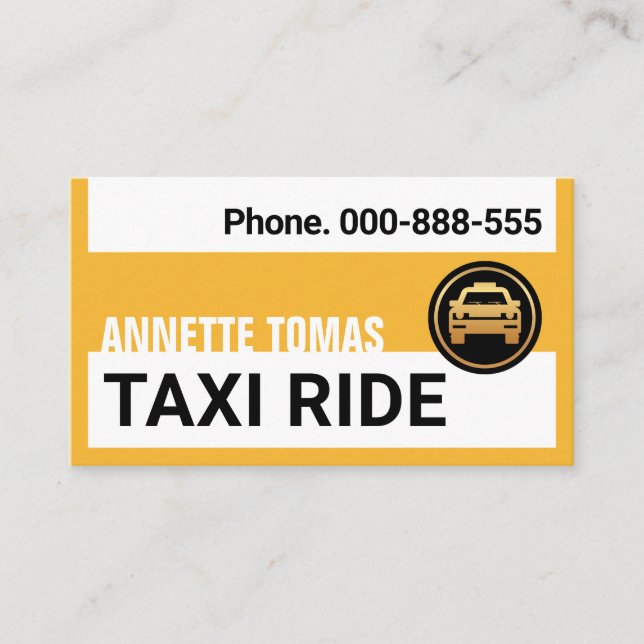 Carte De Visite Chauffeur de taxi jaune (Devant)