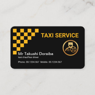 Carte De Visite Chauffeur de taxi jaune élégant Boîtes de contrôle