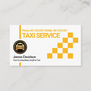 Carte De Visite Chauffeur de taxi moderne Creative Yellow