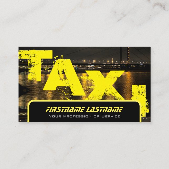 Carte De Visite chauffeur de taxi professionnel chauffeur de taxi  (Devant)