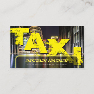 Carte De Visite Chauffeur de taxi professionnel conducteur de taxi